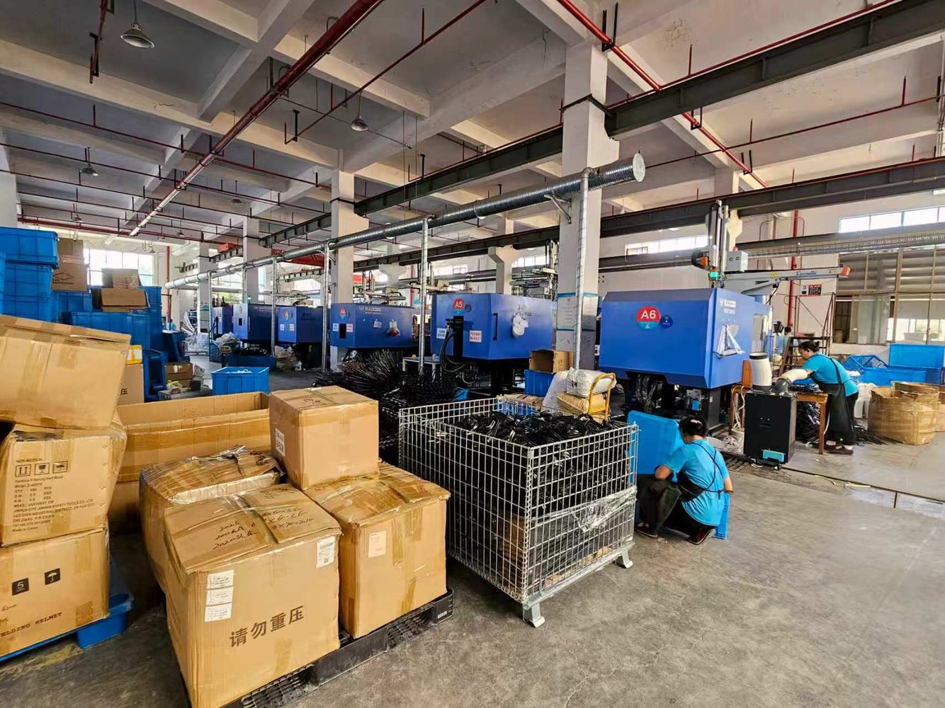 Industrial production workshop with equipment
